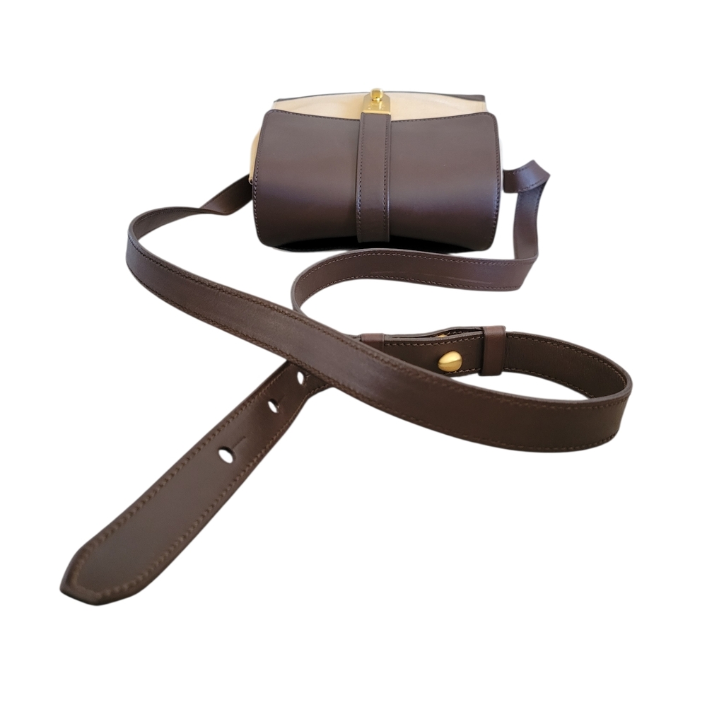 Celine Canvaa Leather Brown Cream Crossbody Bag - Picture 9 of 16